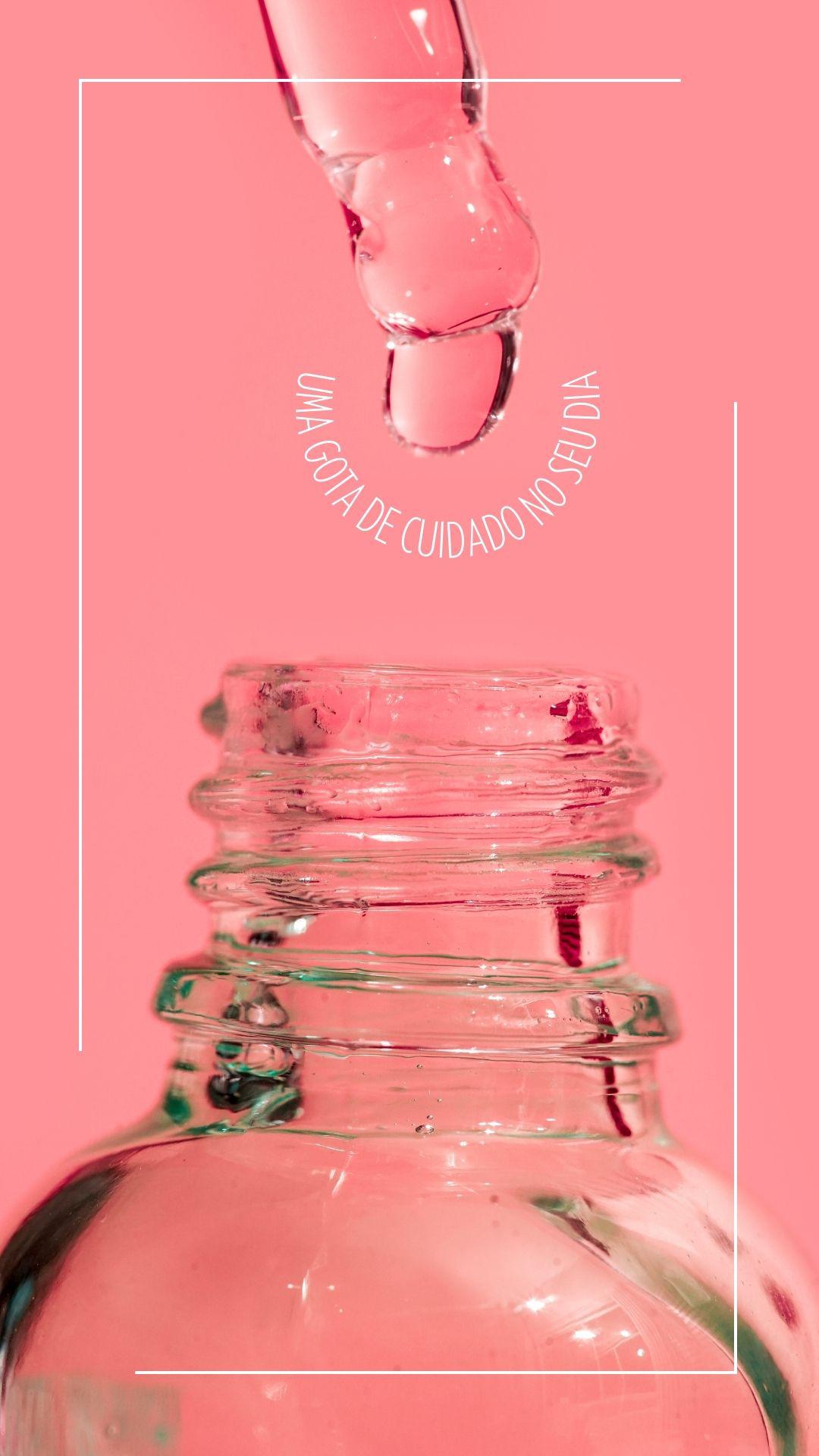 rosa produto de skincare com frase